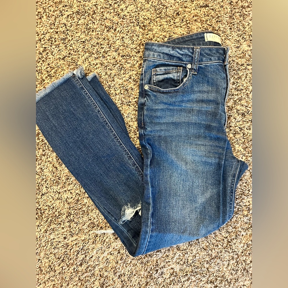 Harper Women’s Distressed High Rise Straight Medium Wash Denim Jean, Size 26